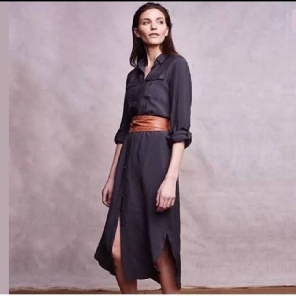 Anthropologie Maeve drawstring shirt dress size 4P